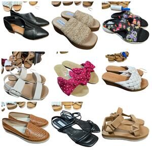 Bulk Women’s Flats and Sandals Shoe Lot Name Brand Wholesale Reseller Great ROI